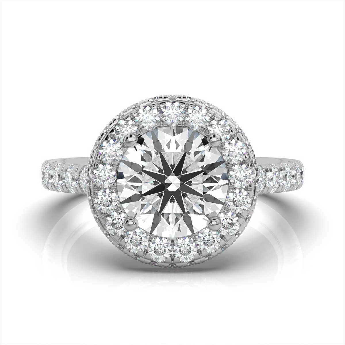 14K White Gold Analisa Hidden Halo Lab Grown Diamond Ring (1 1/5 ct. tw)