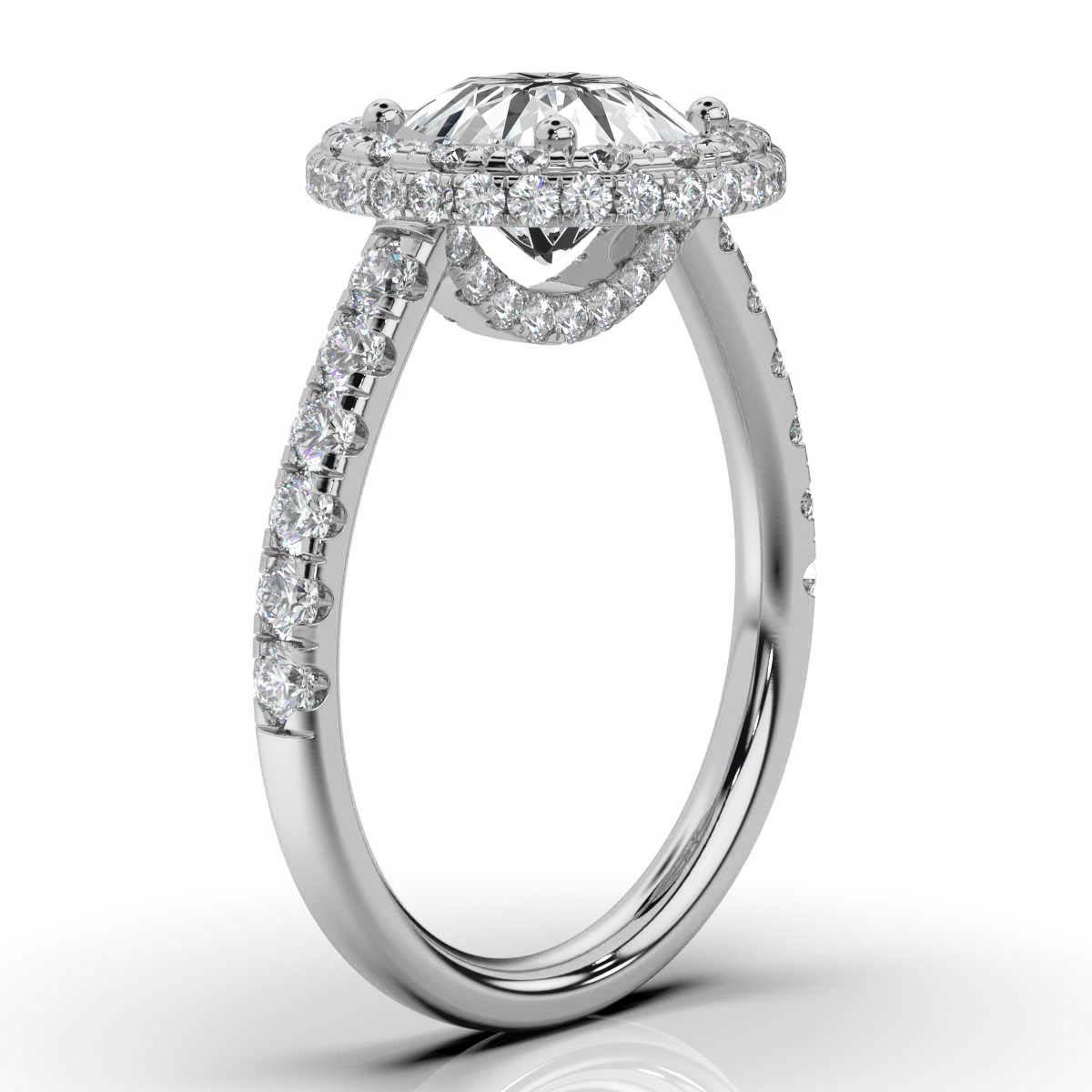 14K White Gold Analisa Hidden Halo Lab Grown Diamond Ring (1 1/5 ct. tw)