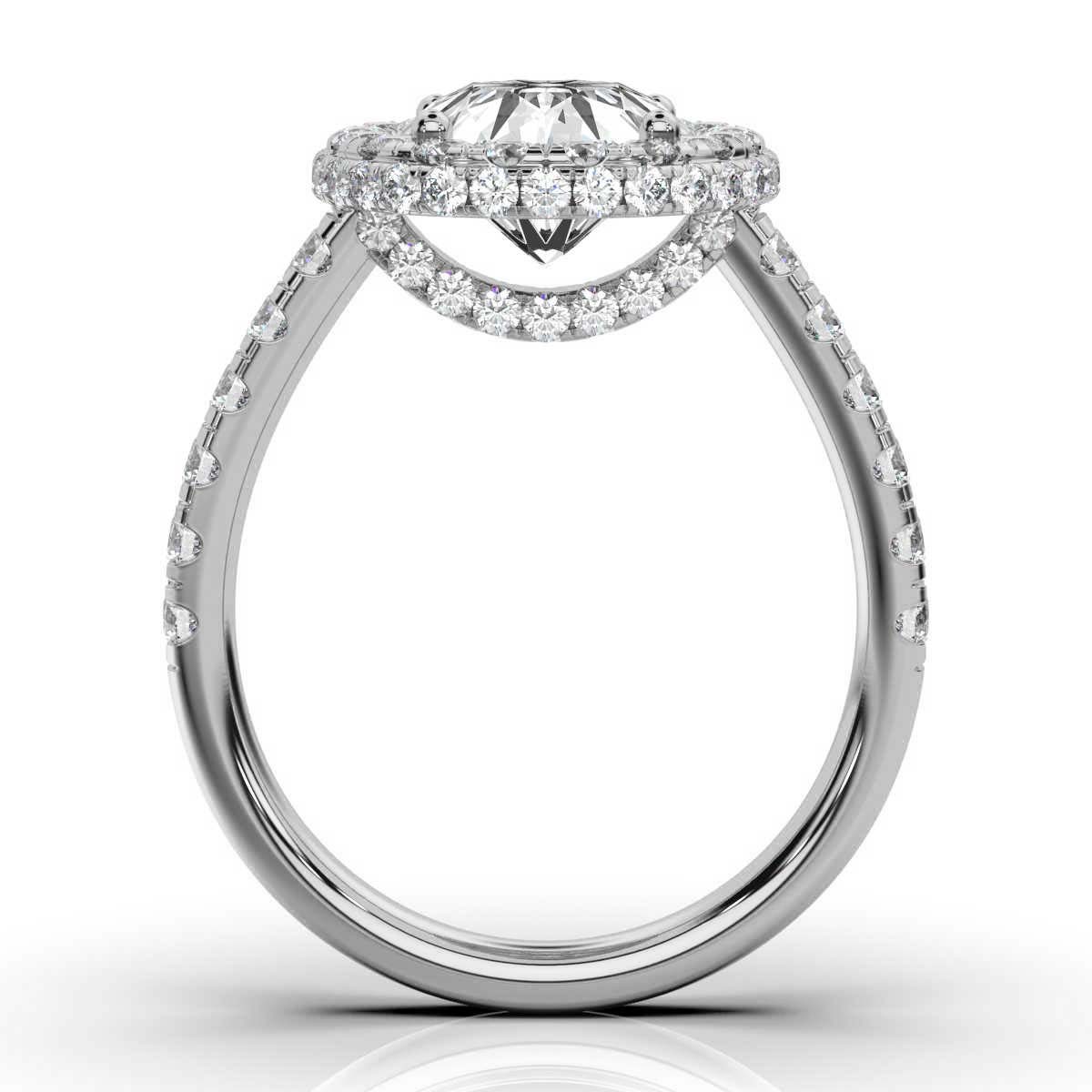 14K White Gold Analisa Hidden Halo Lab Grown Diamond Ring (1 1/5 ct. tw)