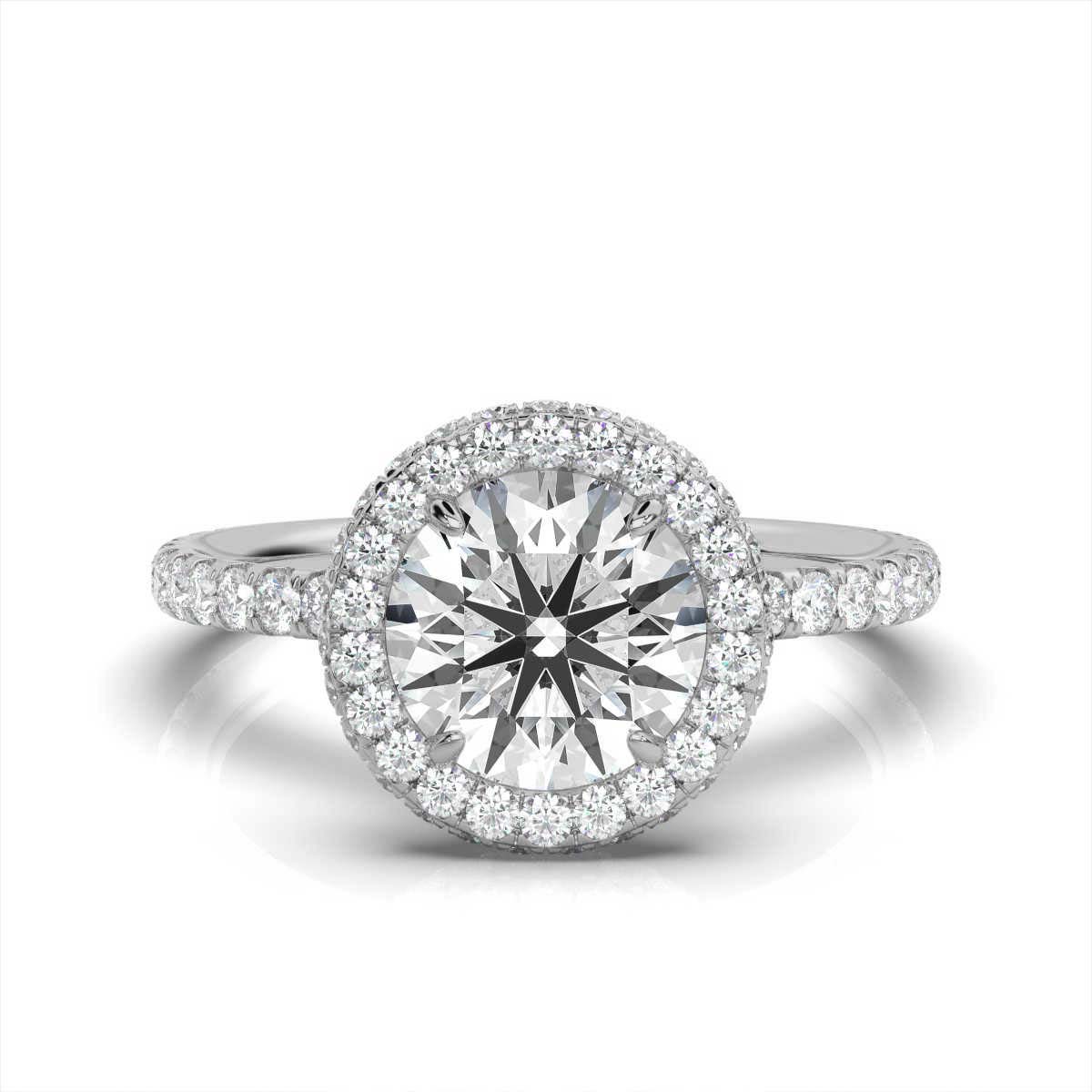 14K White Gold Ralin Hidden Halo Lab Grown Diamond Ring (1 ct. tw)