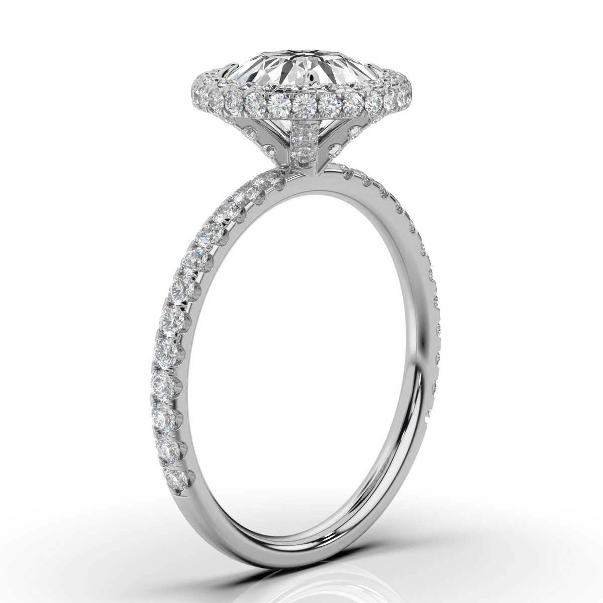 14K White Gold Ralin Hidden Halo Lab Grown Diamond Ring (1 ct. tw)