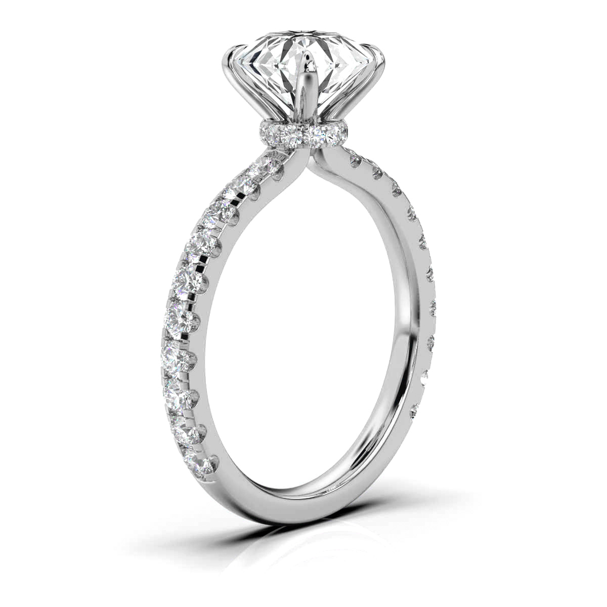 14K White Gold Amara Hidden Halo Lab Grown Diamond Ring (3/4 ct. tw)