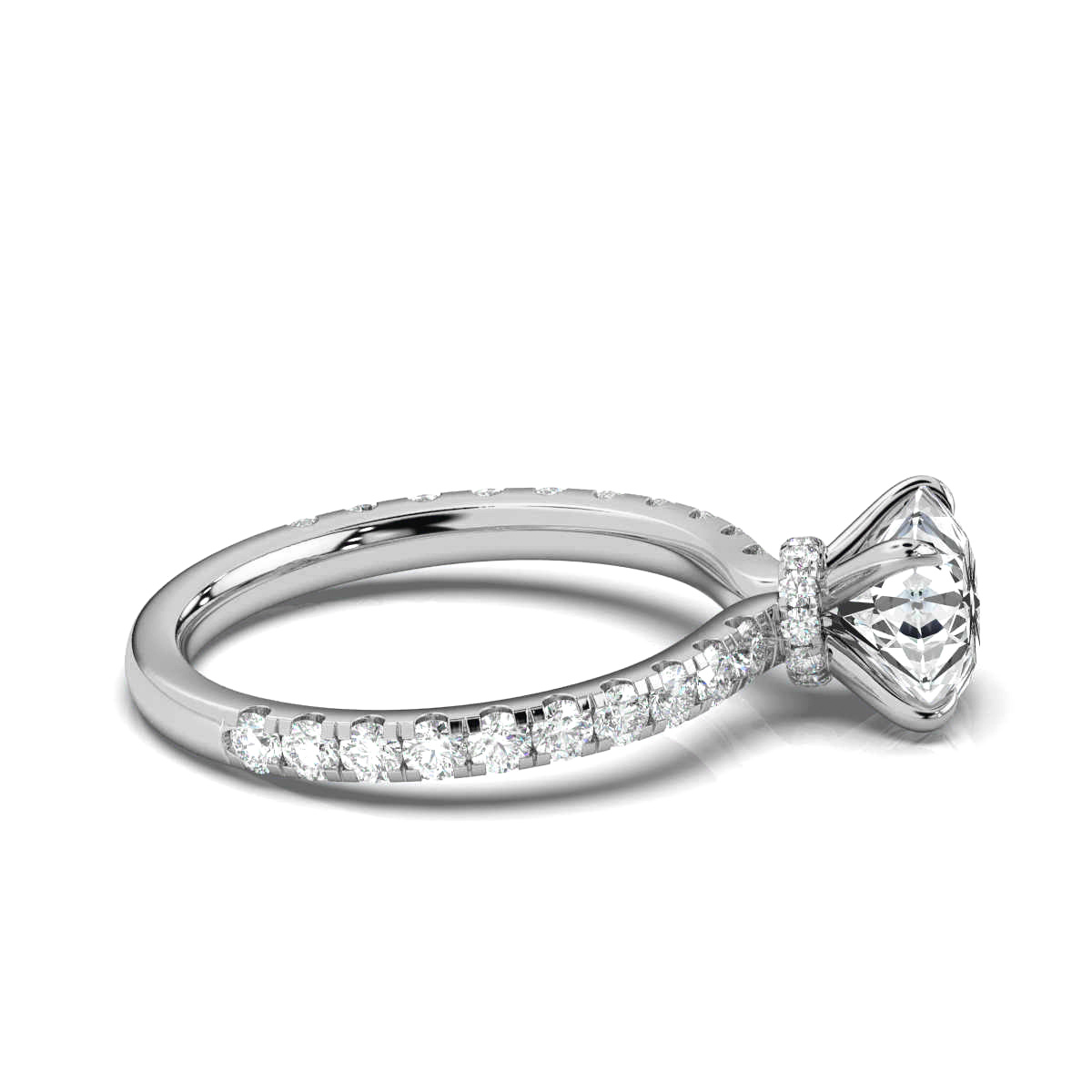 14K White Gold Amara Hidden Halo Lab Grown Diamond Ring (3/4 ct. tw)