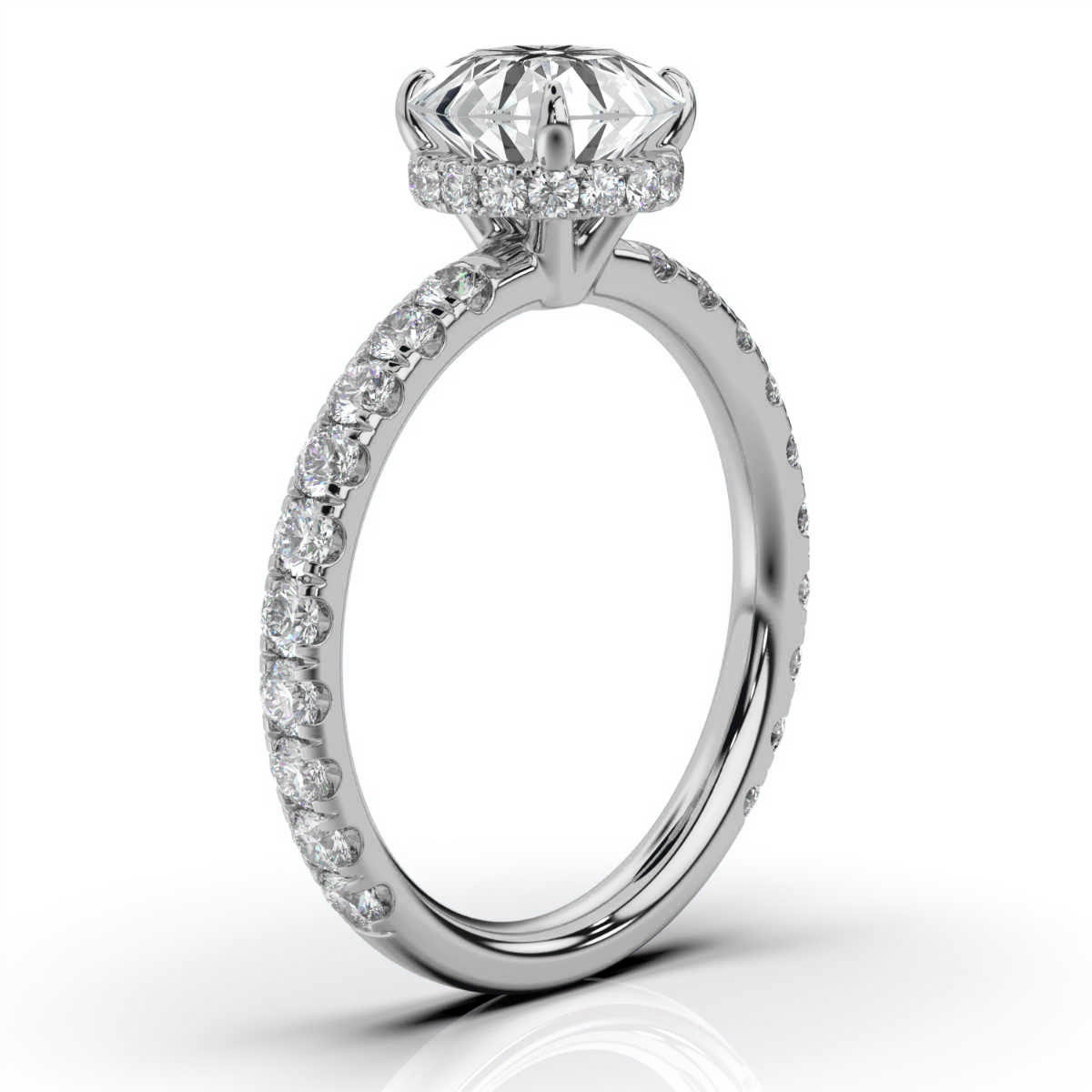 14K White Gold Serena Hidden Halo Lab Grown Diamond Ring (3/4 ct. tw)