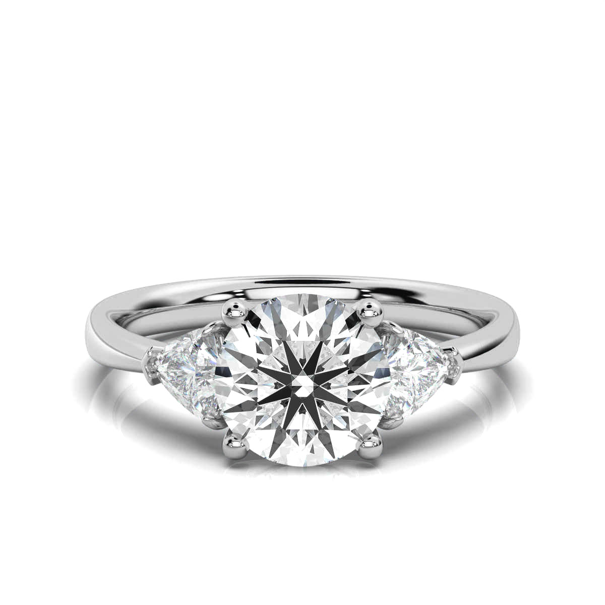 14K White Gold Mirabella Trillion Three Stone Lab Grown Diamond Ring (1/2 ct. tw)