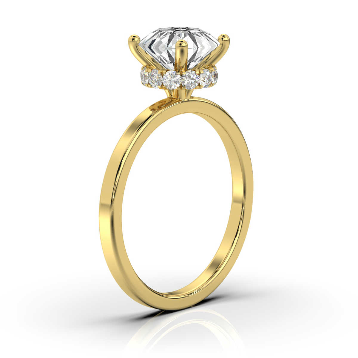 18K Yellow Gold Marilee Hidden Halo Lab Grown Diamond Ring (1/4 ct. tw)