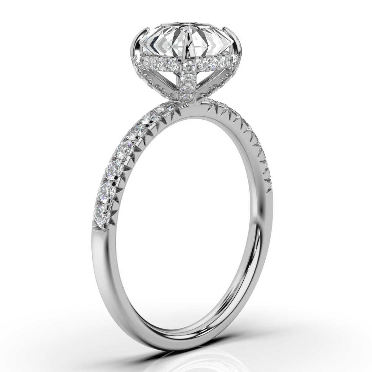 14K White Gold Eleanori Hidden Halo Lab Grown Diamond Ring (3/4 ct. tw)