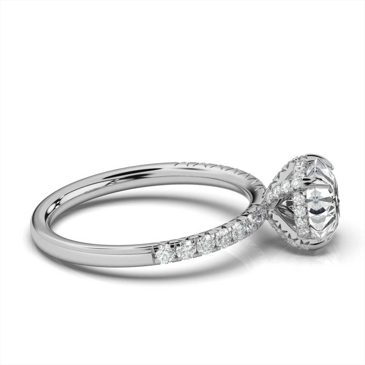 14K White Gold Eleanori Hidden Halo Lab Grown Diamond Ring (3/4 ct. tw)