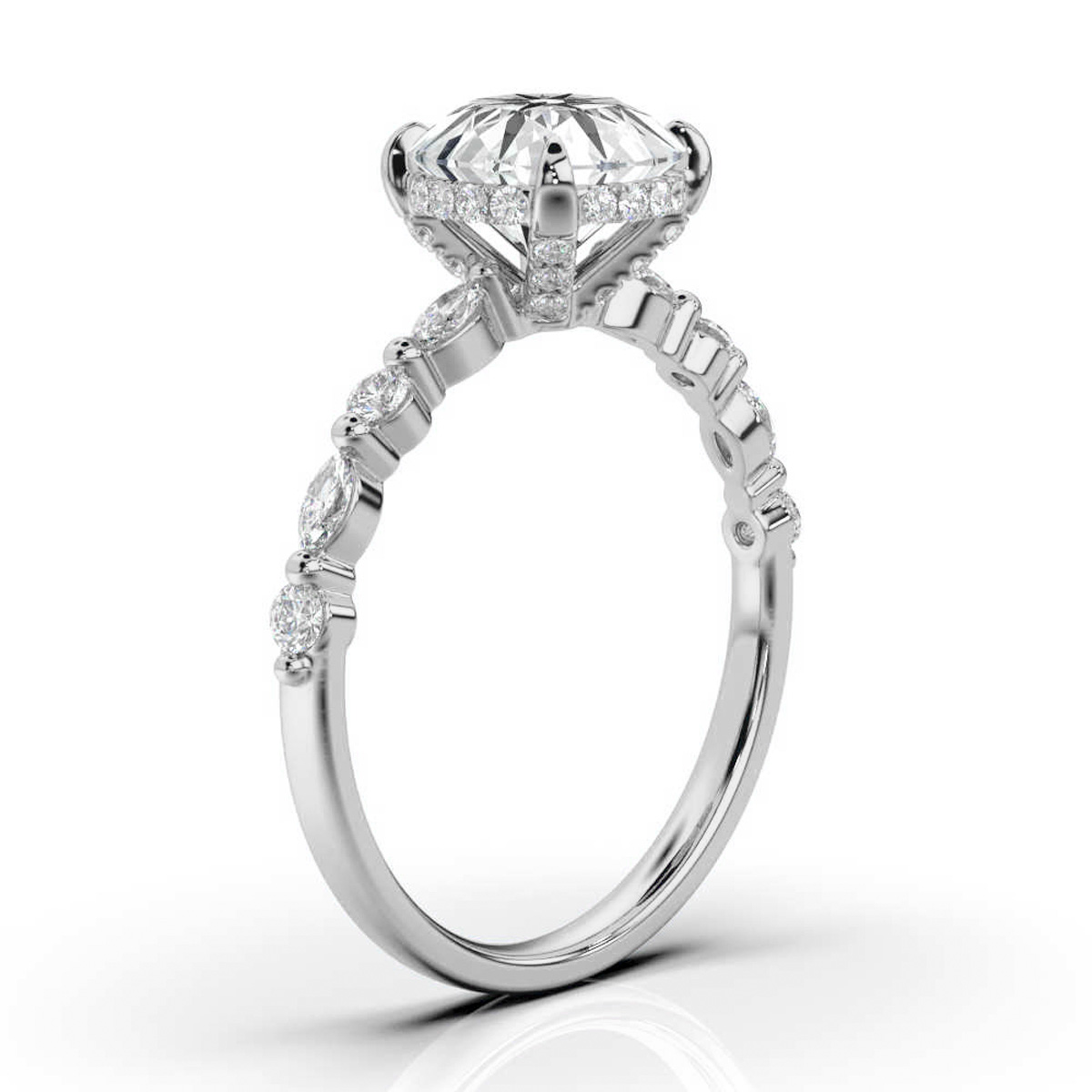 14K White Gold Teresa Hidden Halo Lab Grown Diamond Ring (1/3 ct. tw)