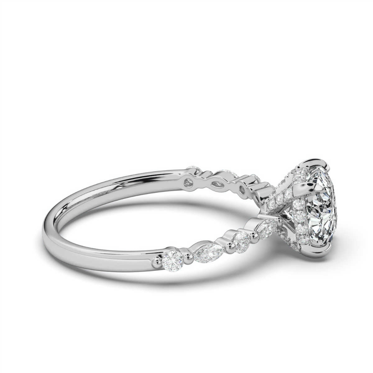 14K White Gold Teresa Hidden Halo Lab Grown Diamond Ring (1/3 ct. tw)