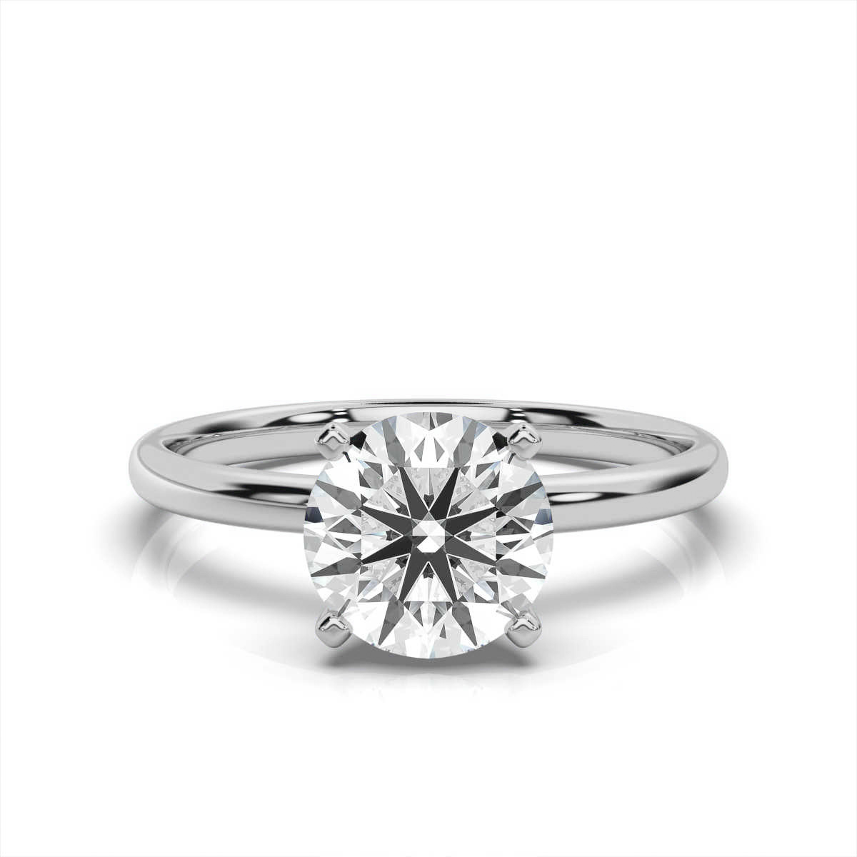 14K White Gold Menlo Solitaire Ring 