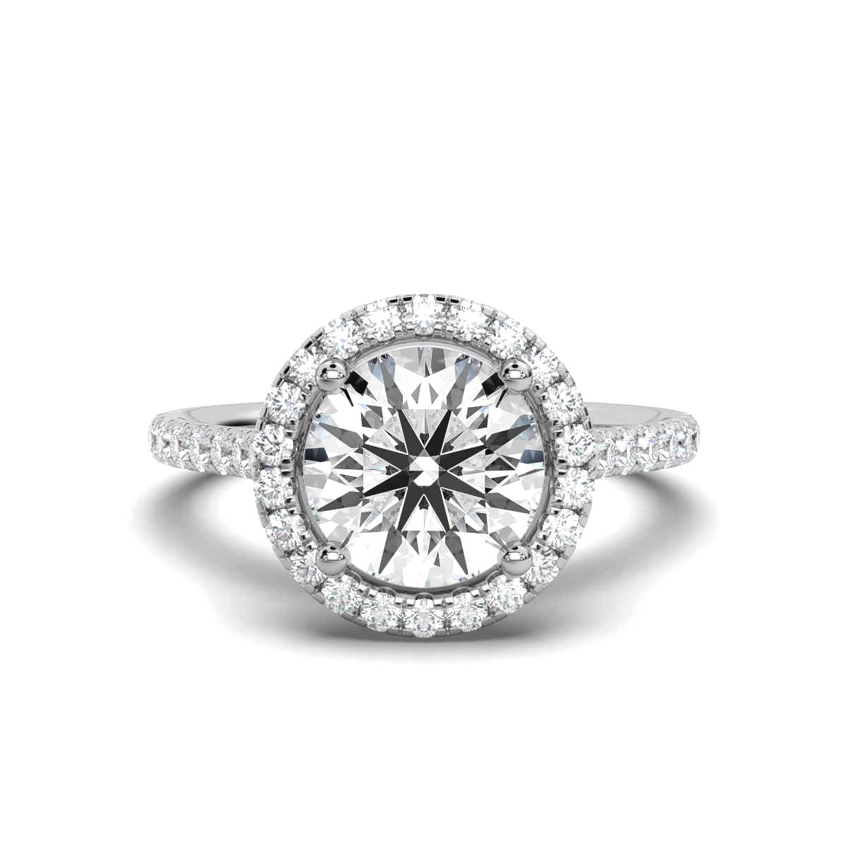 14K White Gold Mareyaa Hidden Accent Halo Lab Grown Diamond Ring (2/3 ct. tw)