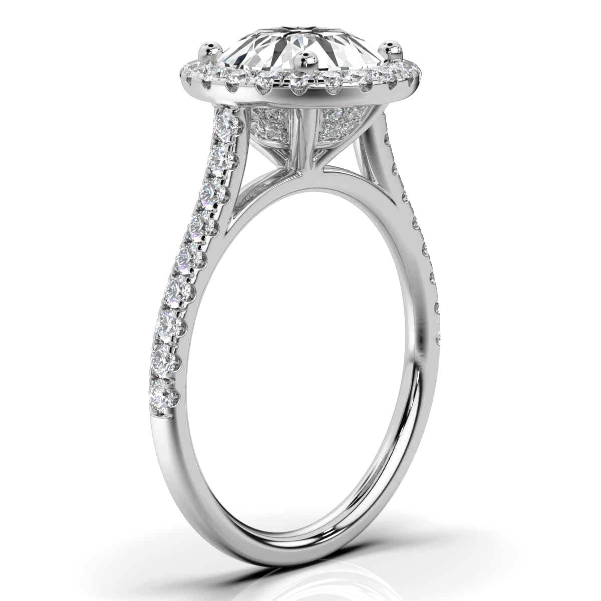 14K White Gold Mareyaa Hidden Accent Halo Lab Grown Diamond Ring (2/3 ct. tw)