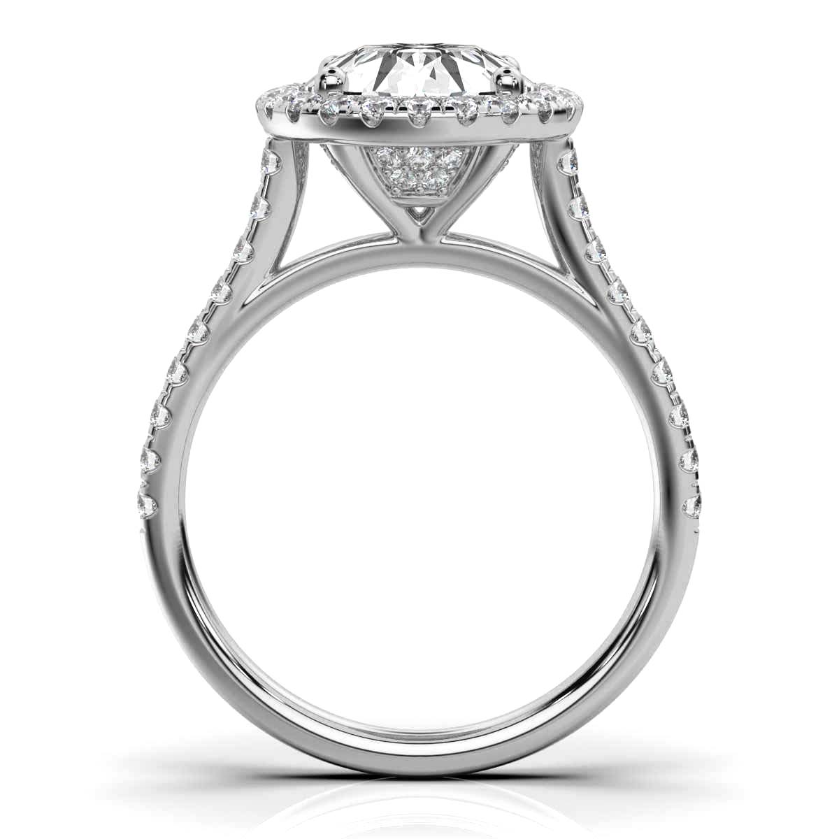 14K White Gold Mareyaa Hidden Accent Halo Lab Grown Diamond Ring (2/3 ct. tw)