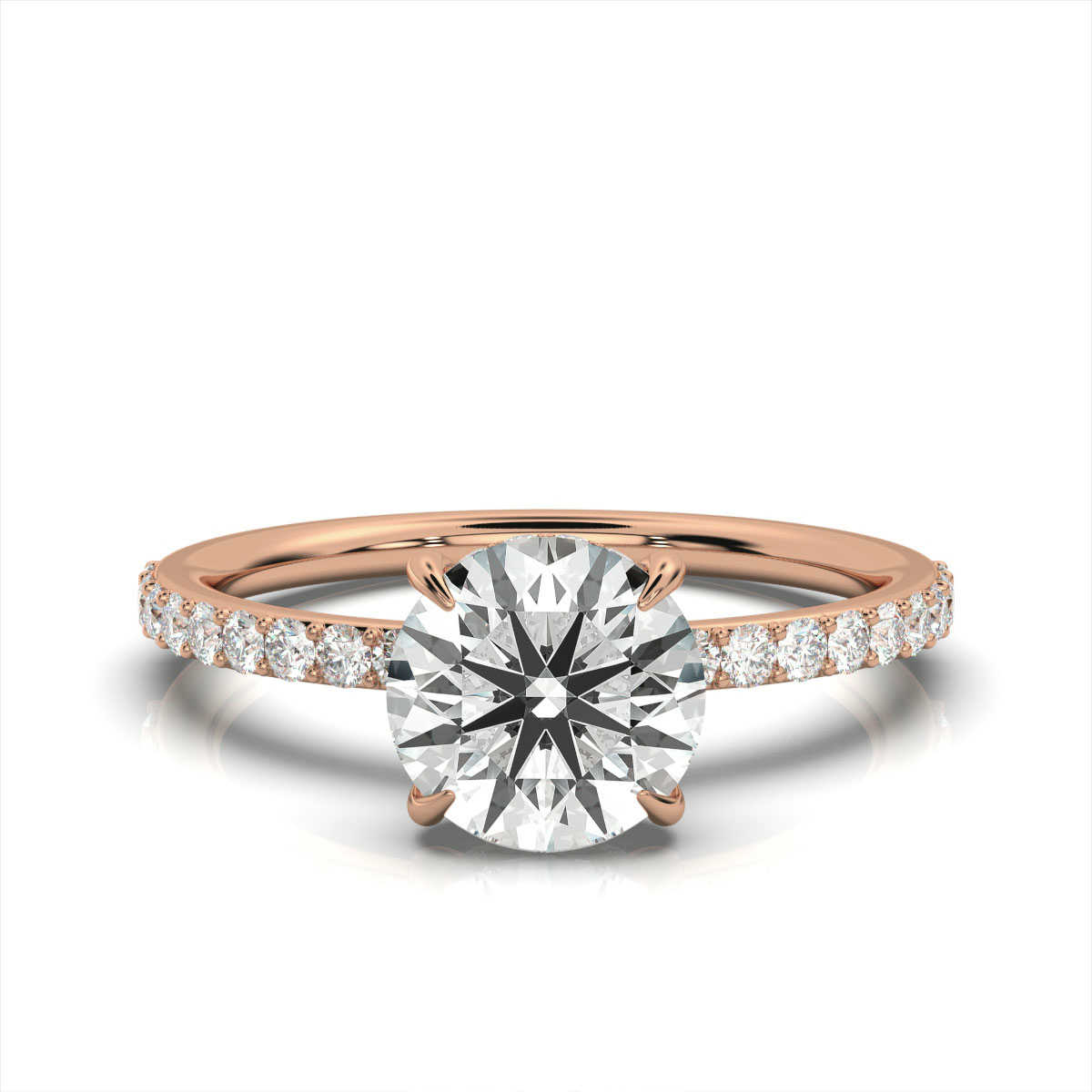 18K Rose Gold La Perrie Hidden Halo Lab Grown Diamond Ring (1/4 ct. tw)