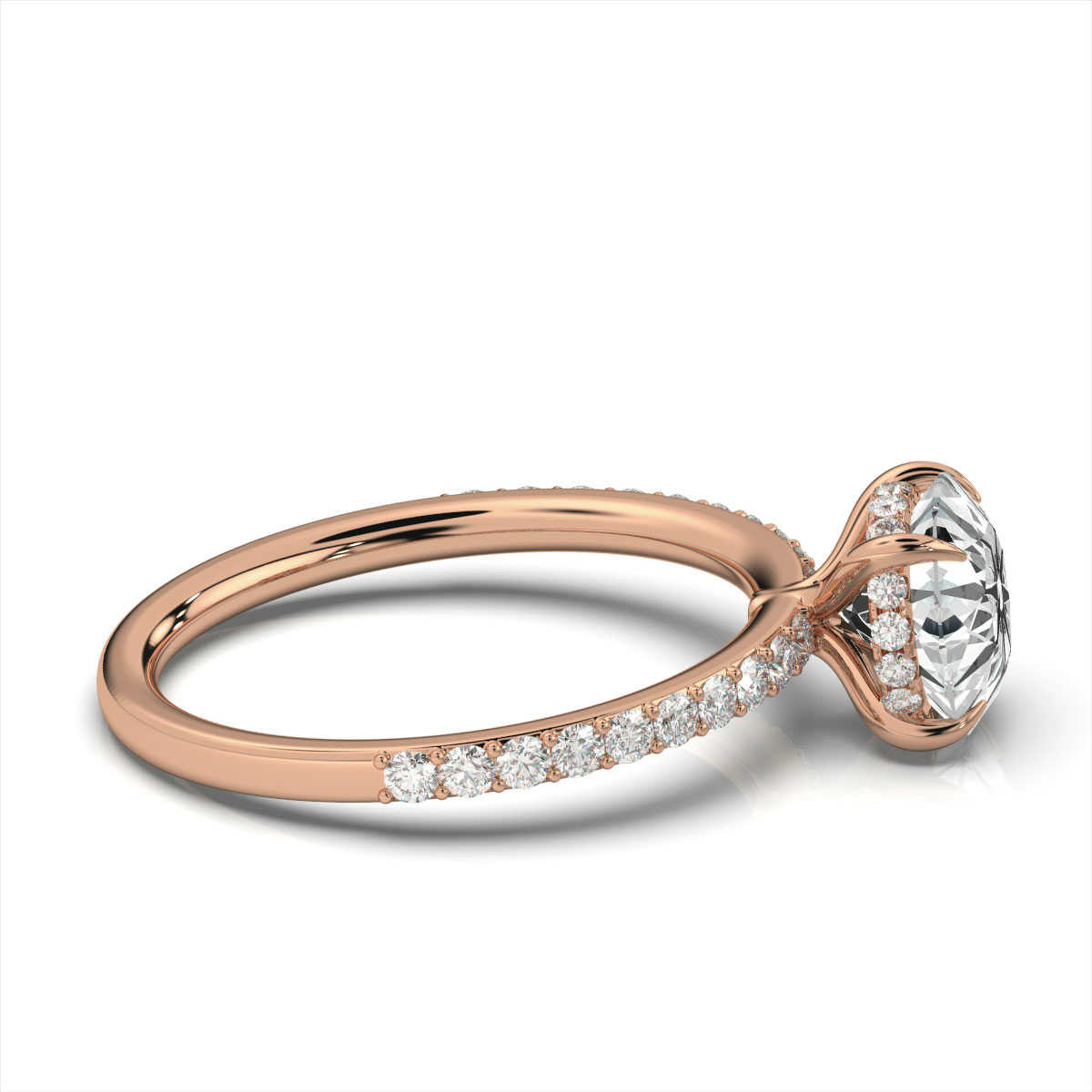 18K Rose Gold La Perrie Hidden Halo Lab Grown Diamond Ring (1/4 ct. tw)