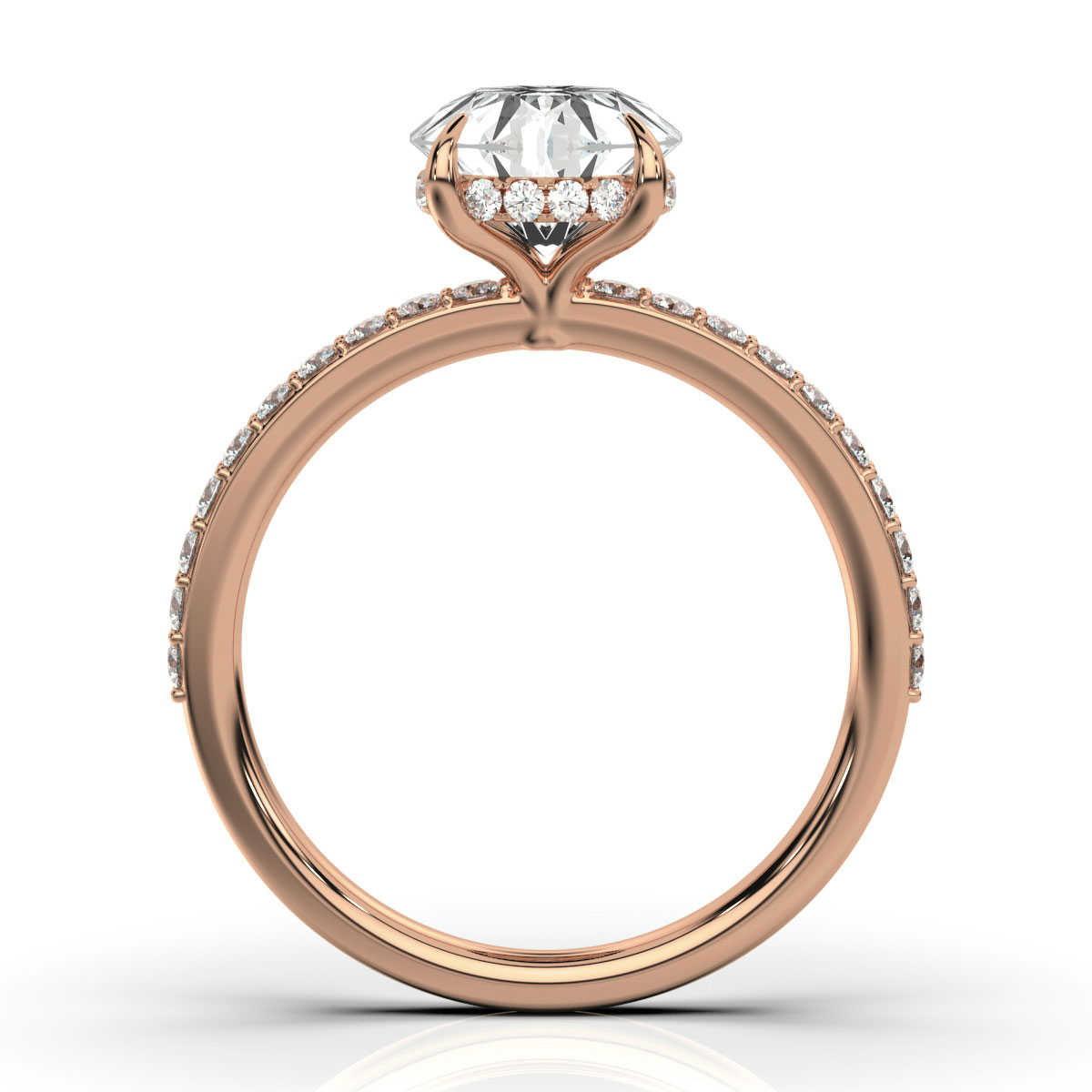 18K Rose Gold La Perrie Hidden Halo Lab Grown Diamond Ring (1/4 ct. tw)