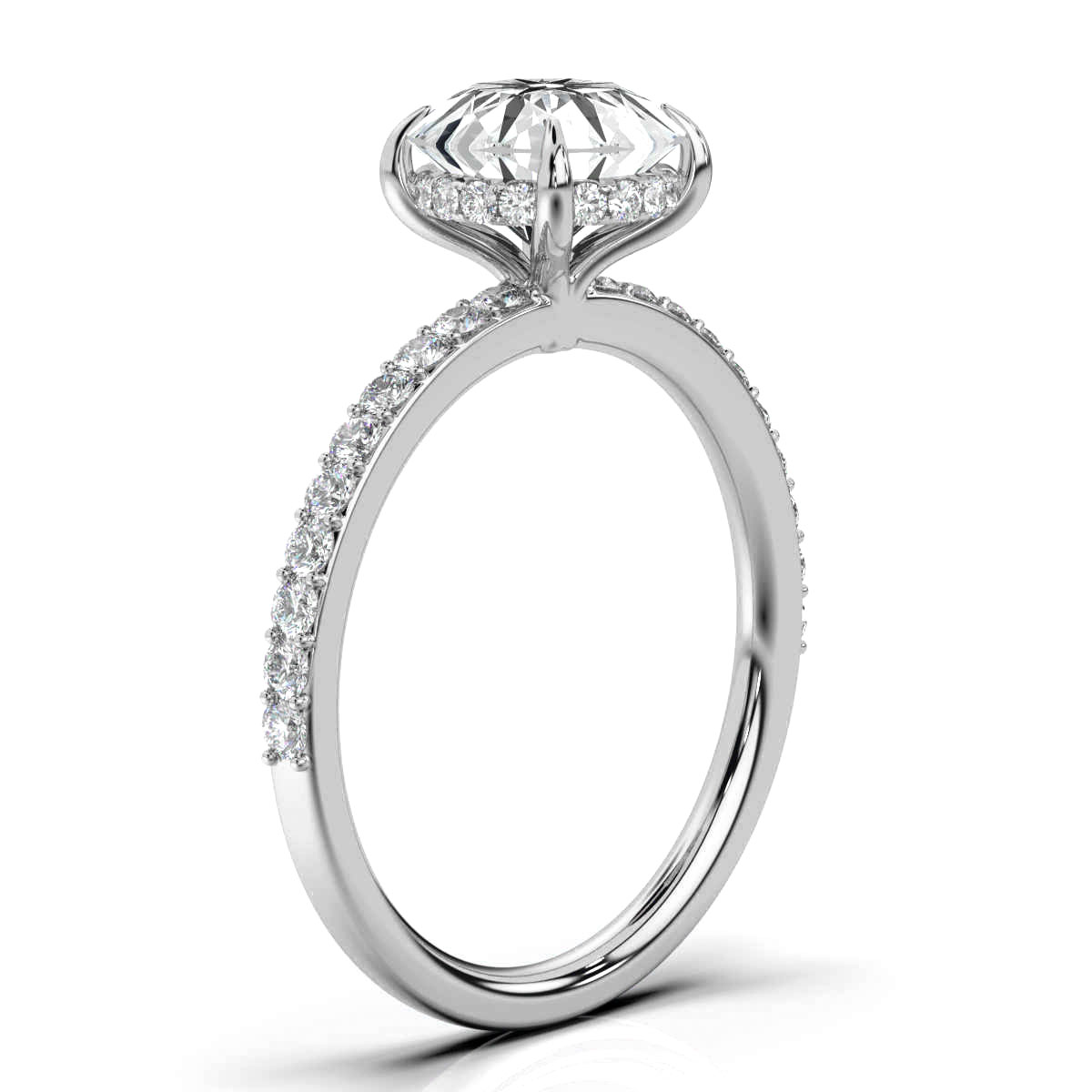 14K White Gold La Perrie Hidden Halo Lab Grown Diamond Ring (1/4 ct. tw)