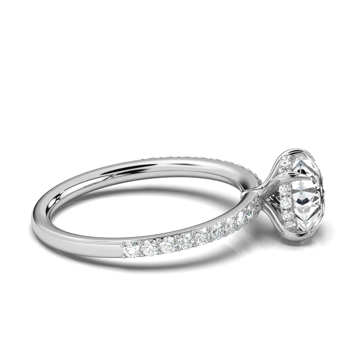 14K White Gold La Perrie Hidden Halo Lab Grown Diamond Ring (1/4 ct. tw)