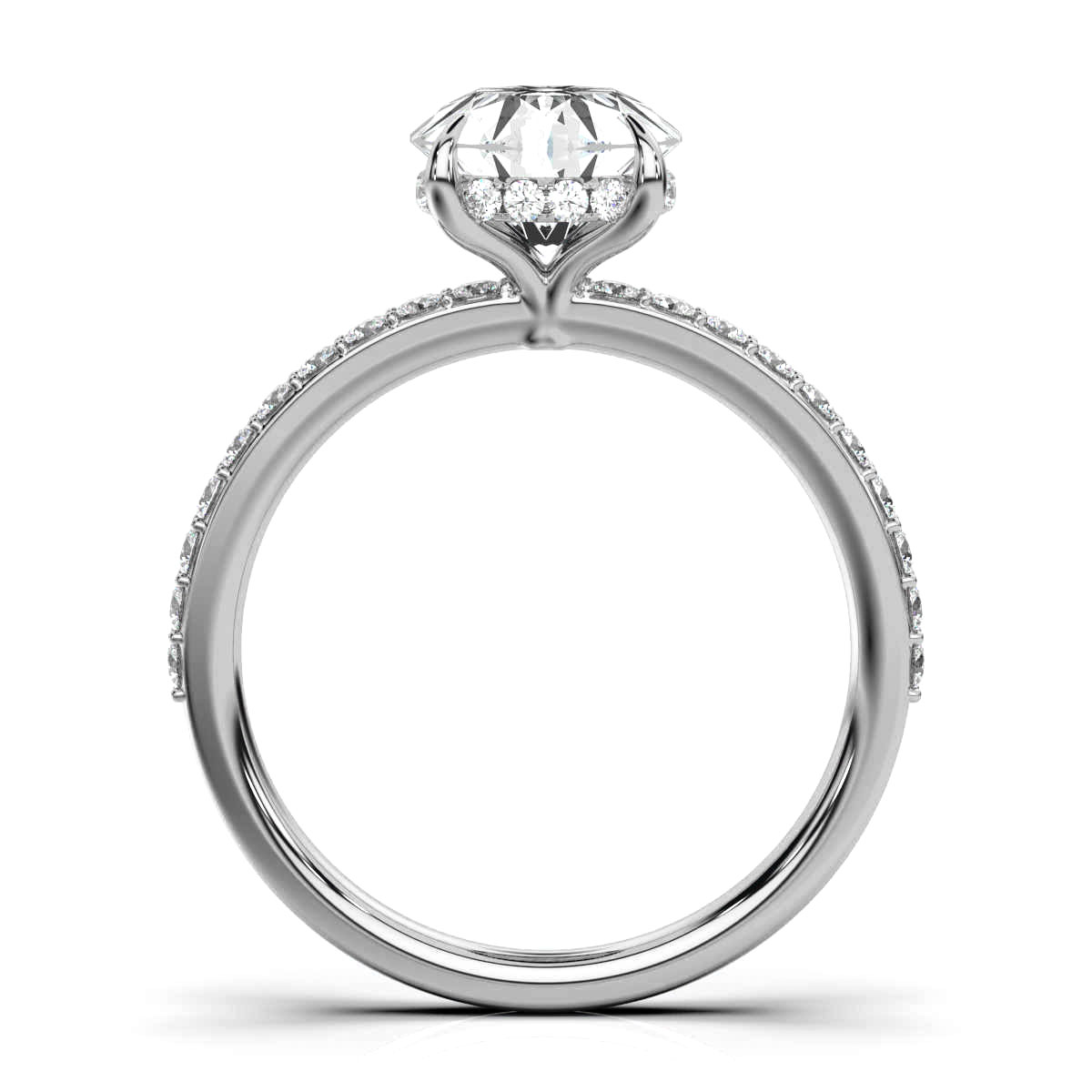 14K White Gold La Perrie Hidden Halo Lab Grown Diamond Ring (1/4 ct. tw)