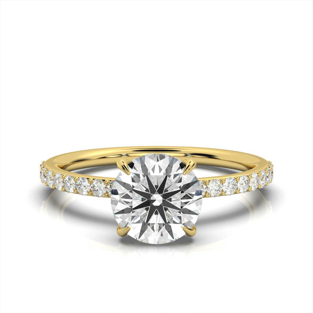 14K Yellow Gold La Perrie Hidden Halo Lab Grown Diamond Ring (1/4 ct. tw)
