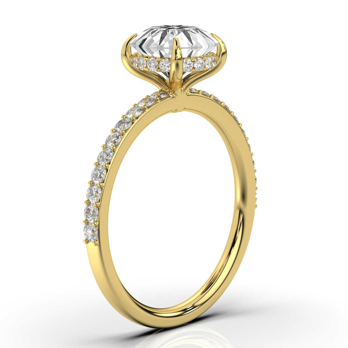 14K Yellow Gold La Perrie Hidden Halo Lab Grown Diamond Ring (1/4 ct. tw)