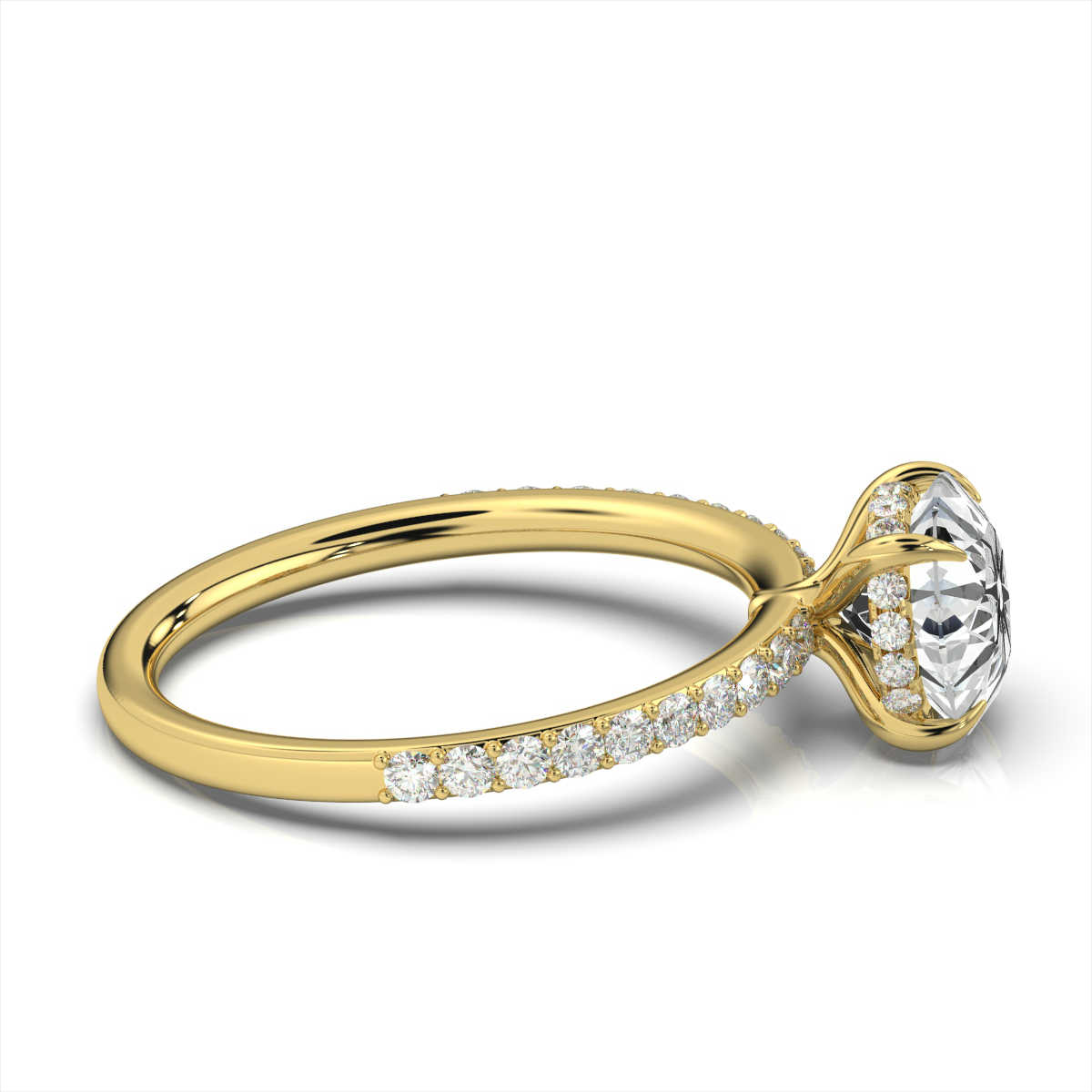 14K Yellow Gold La Perrie Hidden Halo Lab Grown Diamond Ring (1/4 ct. tw)
