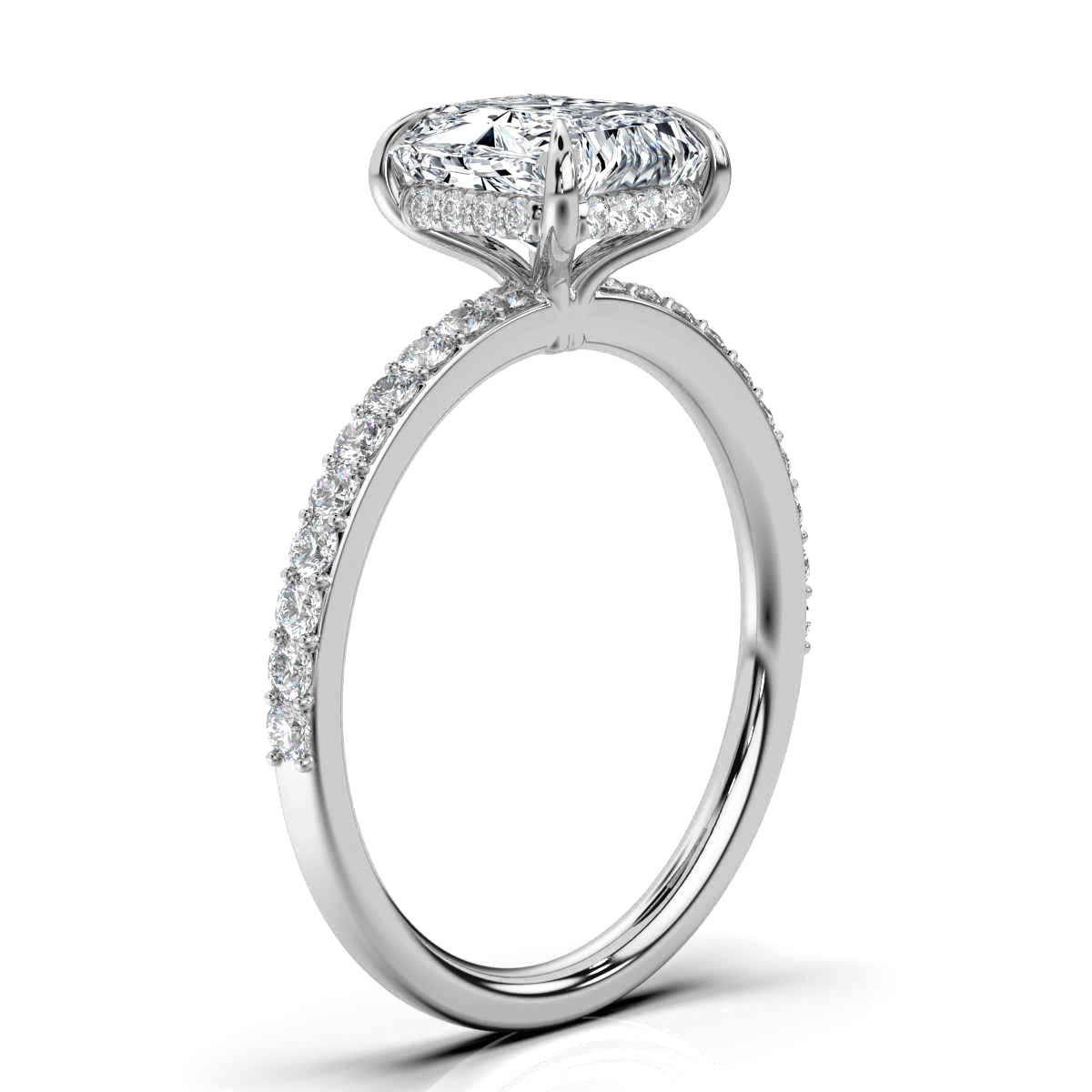 14K White Gold La Perrie Hidden Halo Lab Grown Diamond Ring (1/4 ct. tw)