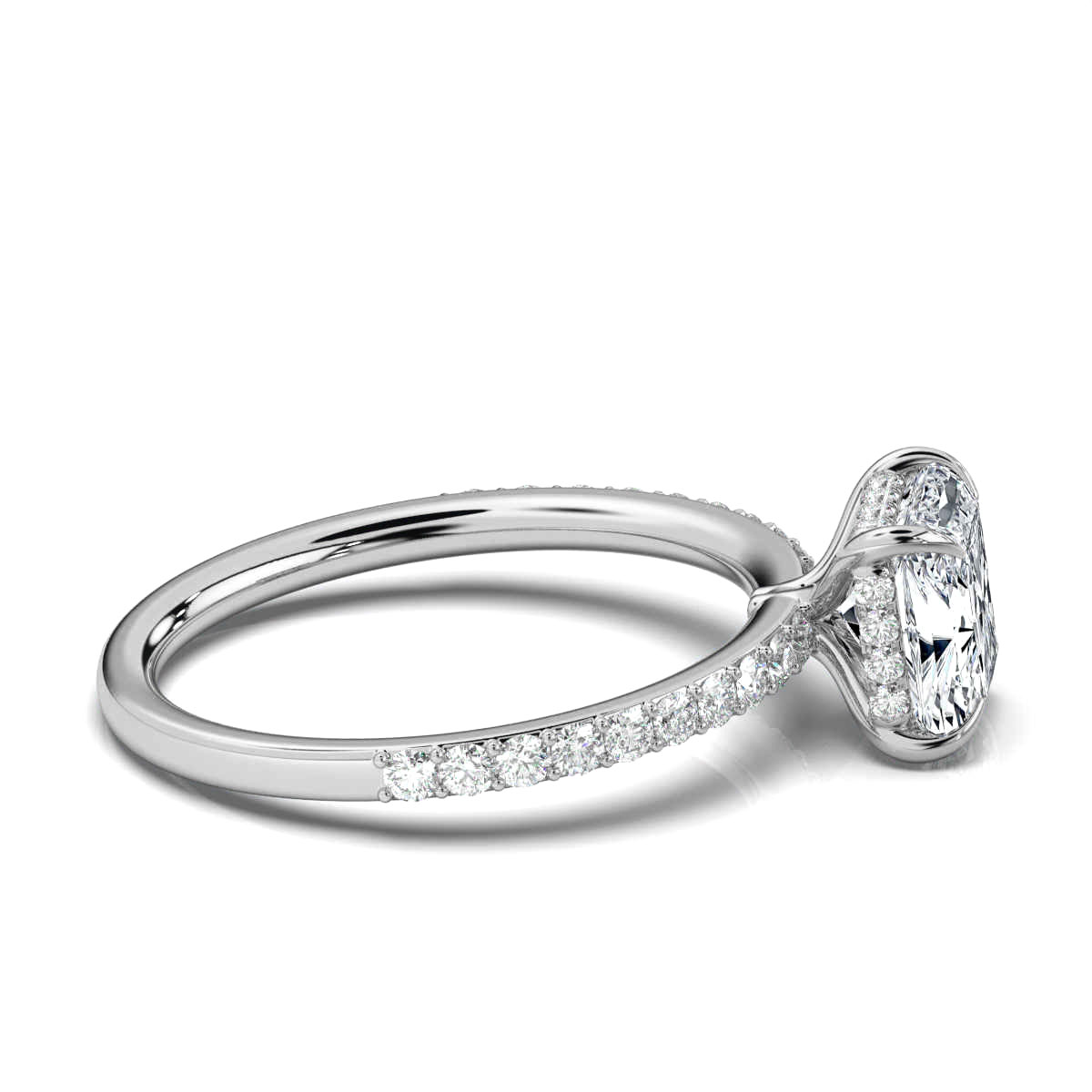 14K White Gold La Perrie Hidden Halo Lab Grown Diamond Ring (1/4 ct. tw)