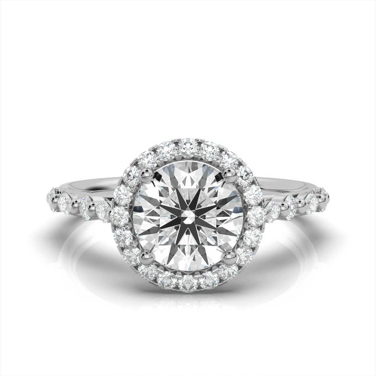 14K White Gold Avivit Halo Lab Grown Diamond Ring (2/5 ct. tw)