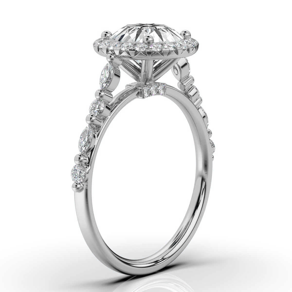 14K White Gold Avivit Halo Lab Grown Diamond Ring (2/5 ct. tw)