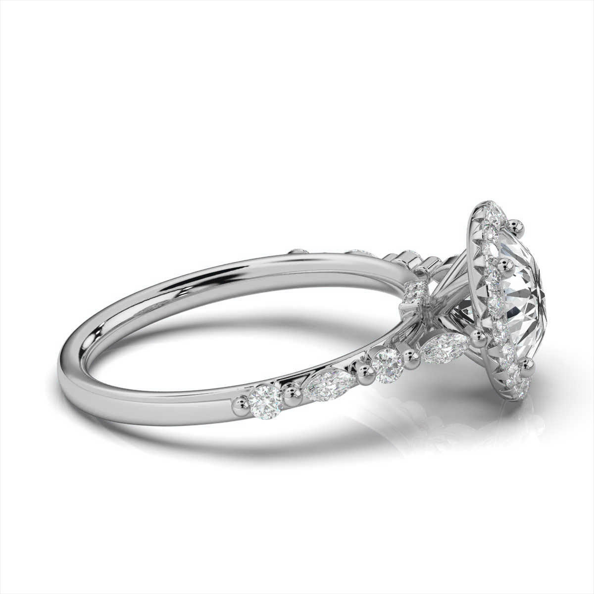 14K White Gold Avivit Halo Lab Grown Diamond Ring (2/5 ct. tw)