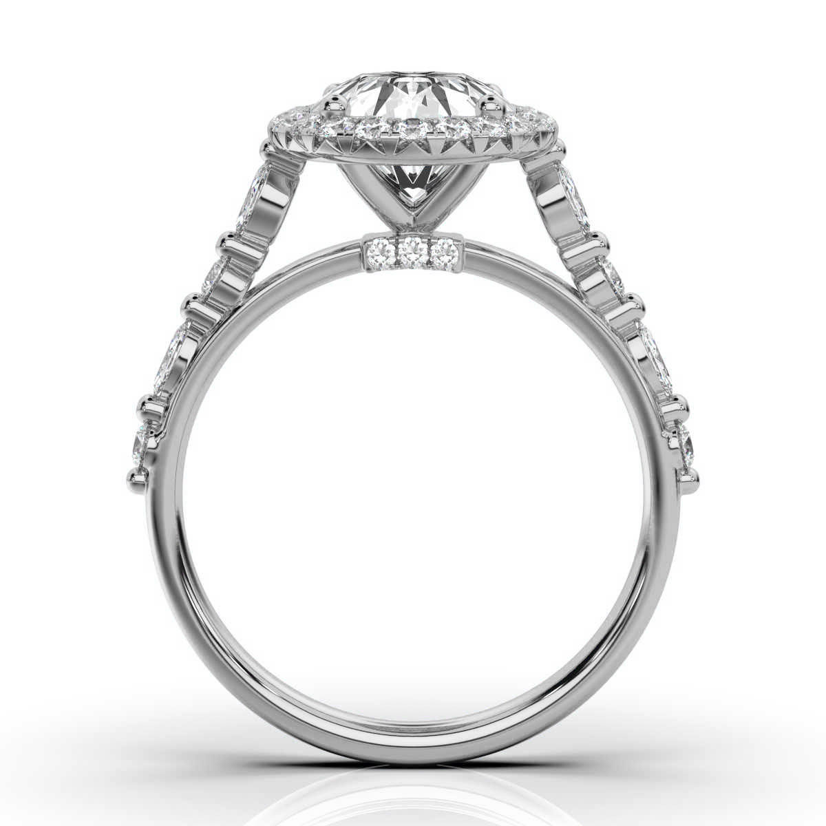 14K White Gold Avivit Halo Lab Grown Diamond Ring (2/5 ct. tw)