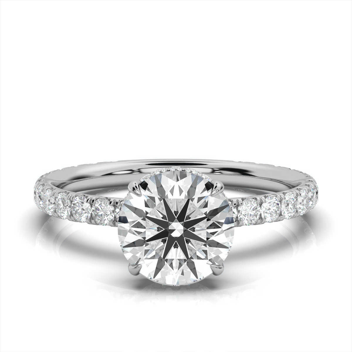 14K White Gold Edna Hidden Halo Lab Grown Diamond Ring (4/5 ct. tw)