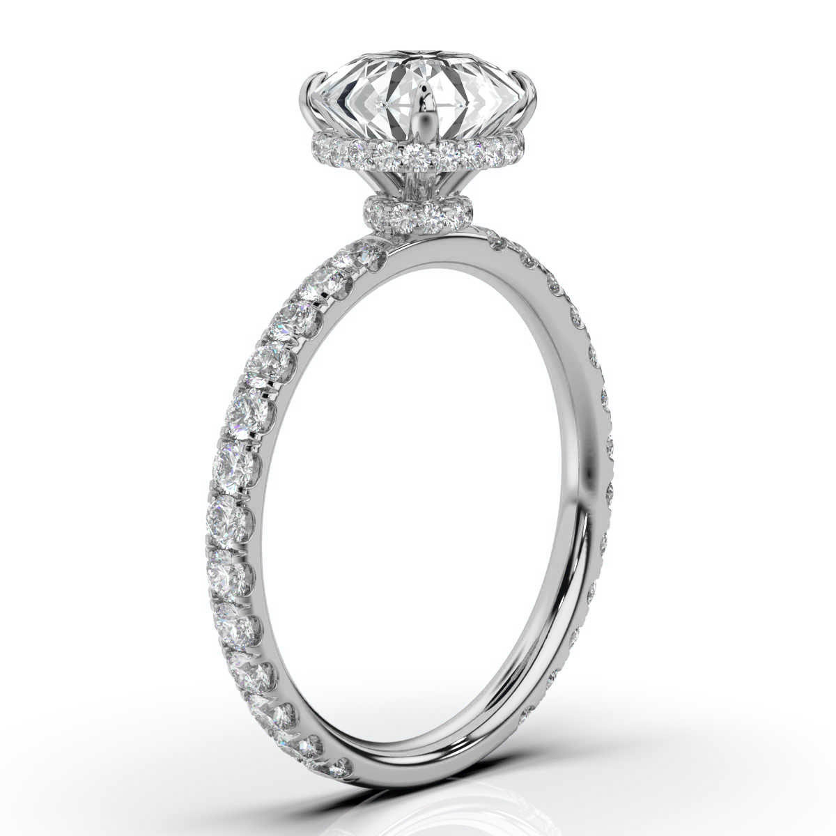 14K White Gold Edna Hidden Halo Lab Grown Diamond Ring (4/5 ct. tw)