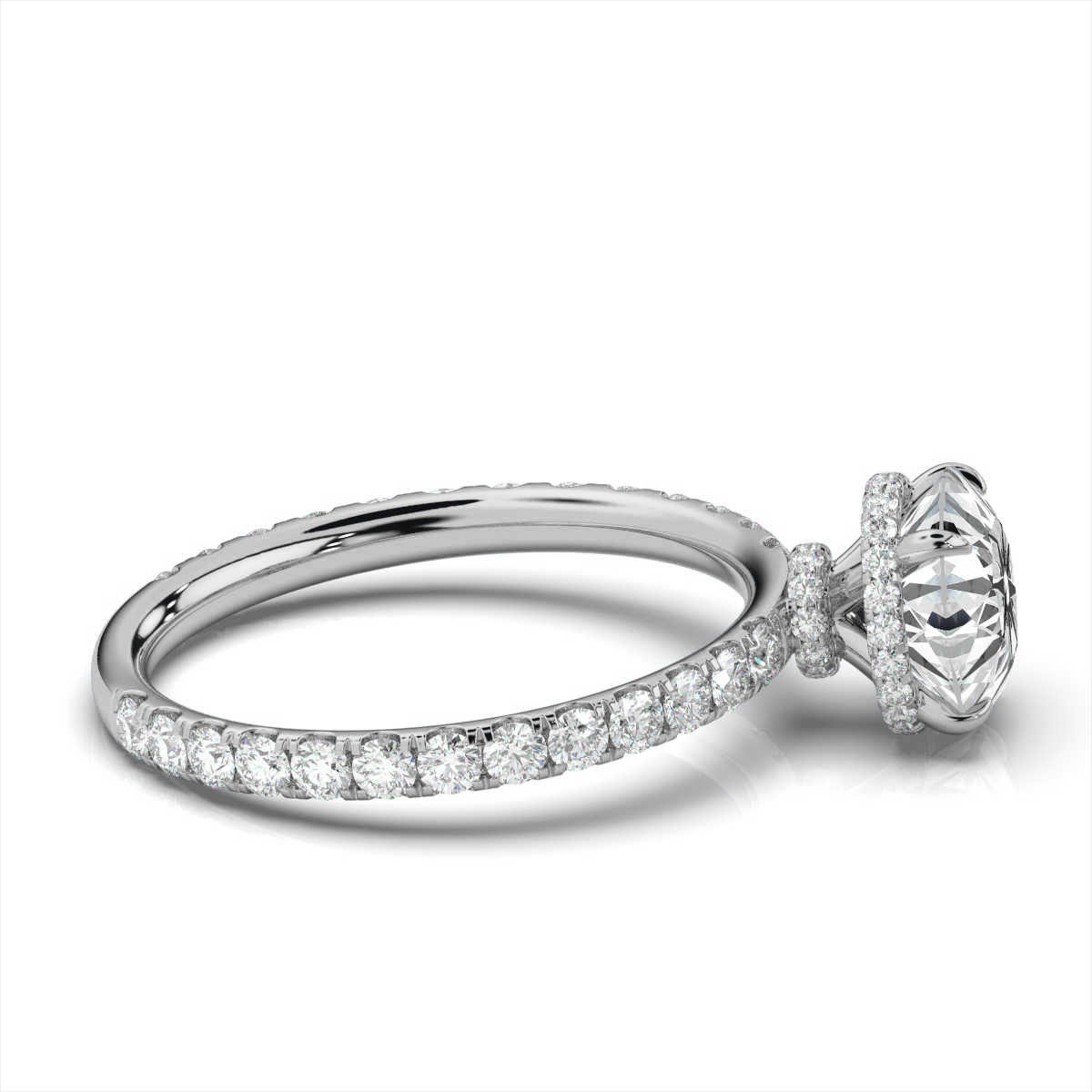 14K White Gold Edna Hidden Halo Lab Grown Diamond Ring (4/5 ct. tw)