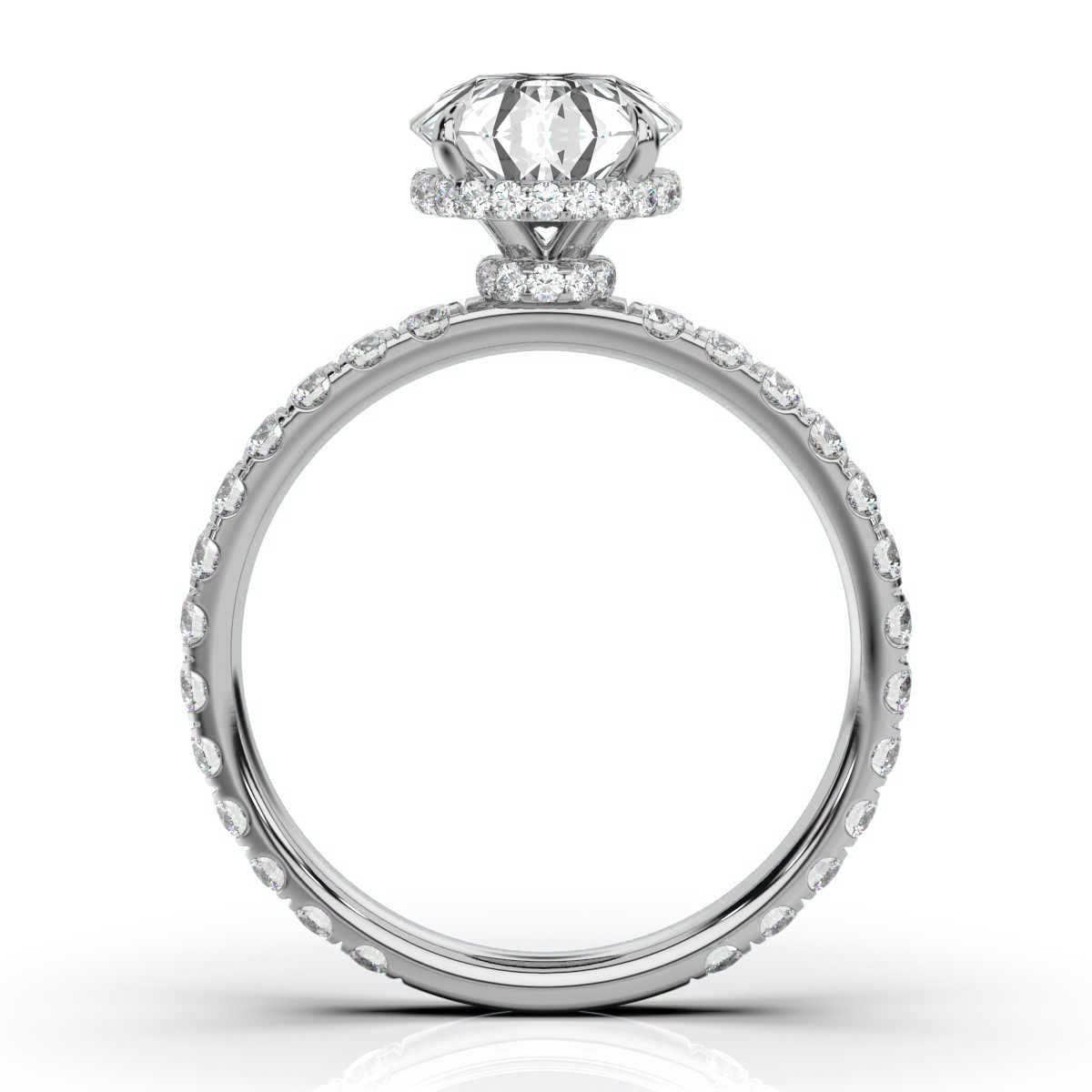 14K White Gold Edna Hidden Halo Lab Grown Diamond Ring (4/5 ct. tw)