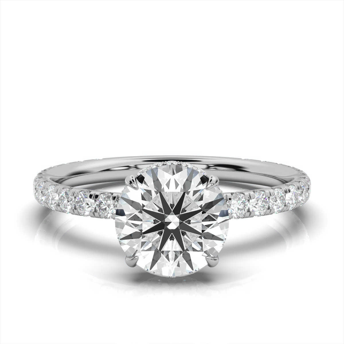 14K White Gold Edna Hidden Halo Lab Grown Diamond Ring (1/2 ct. tw)