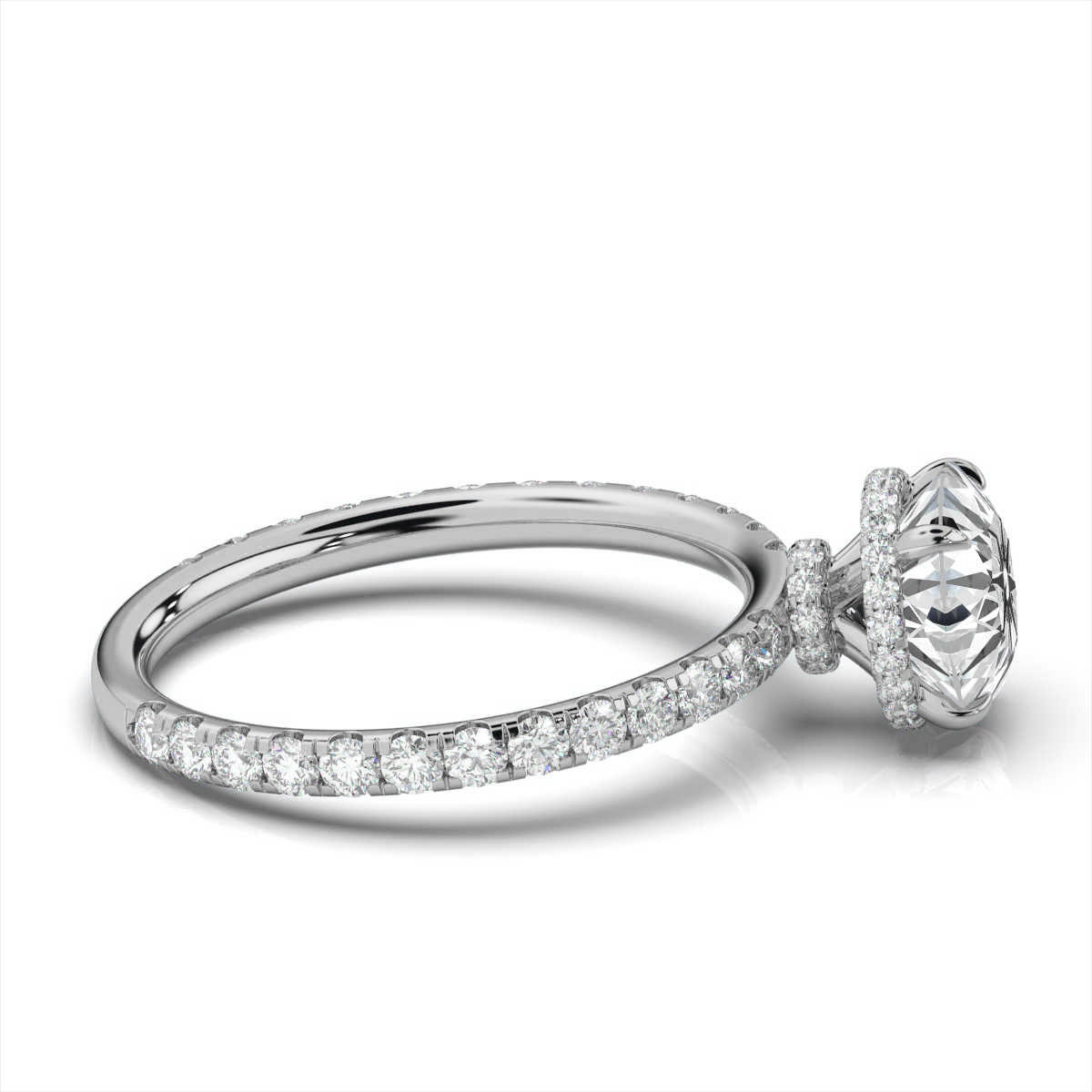 14K White Gold Edna Hidden Halo Lab Grown Diamond Ring (1/2 ct. tw)