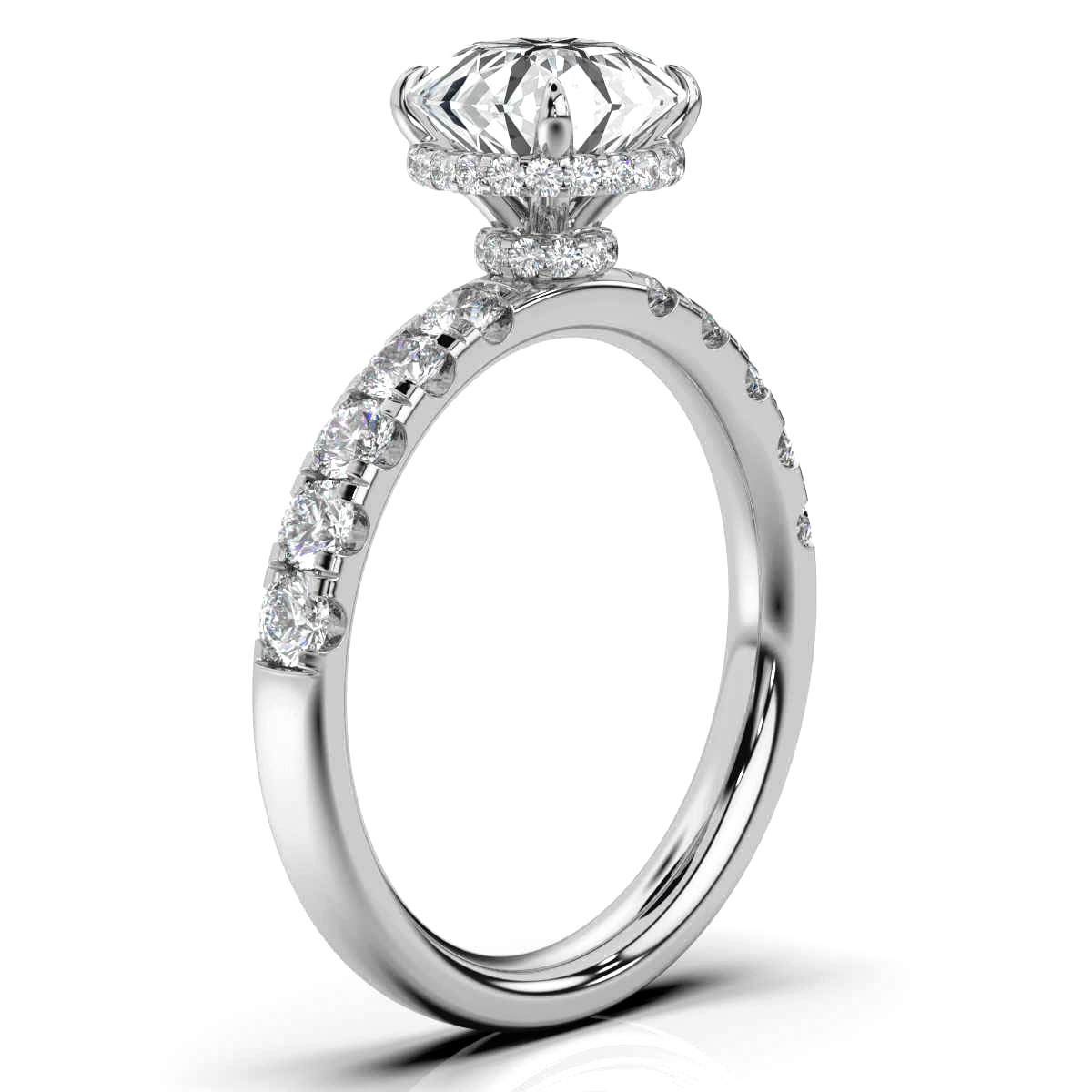 14K White Gold Eloise Hidden Halo Lab Grown Diamond Ring (1/2 ct. tw)