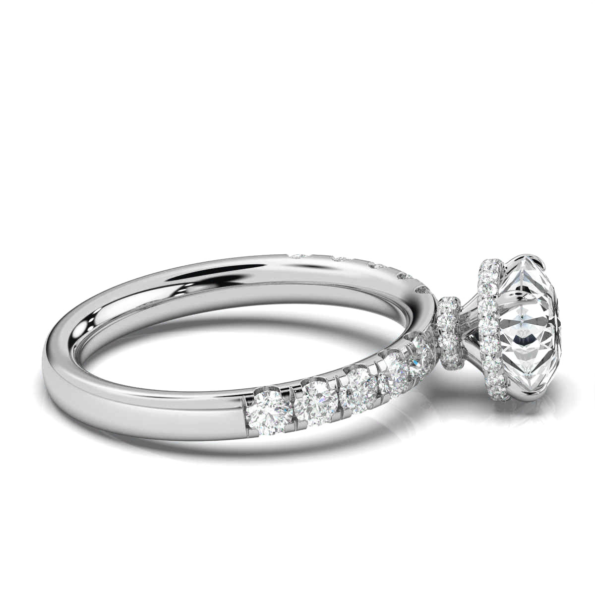 14K White Gold Eloise Hidden Halo Lab Grown Diamond Ring (1/2 ct. tw)