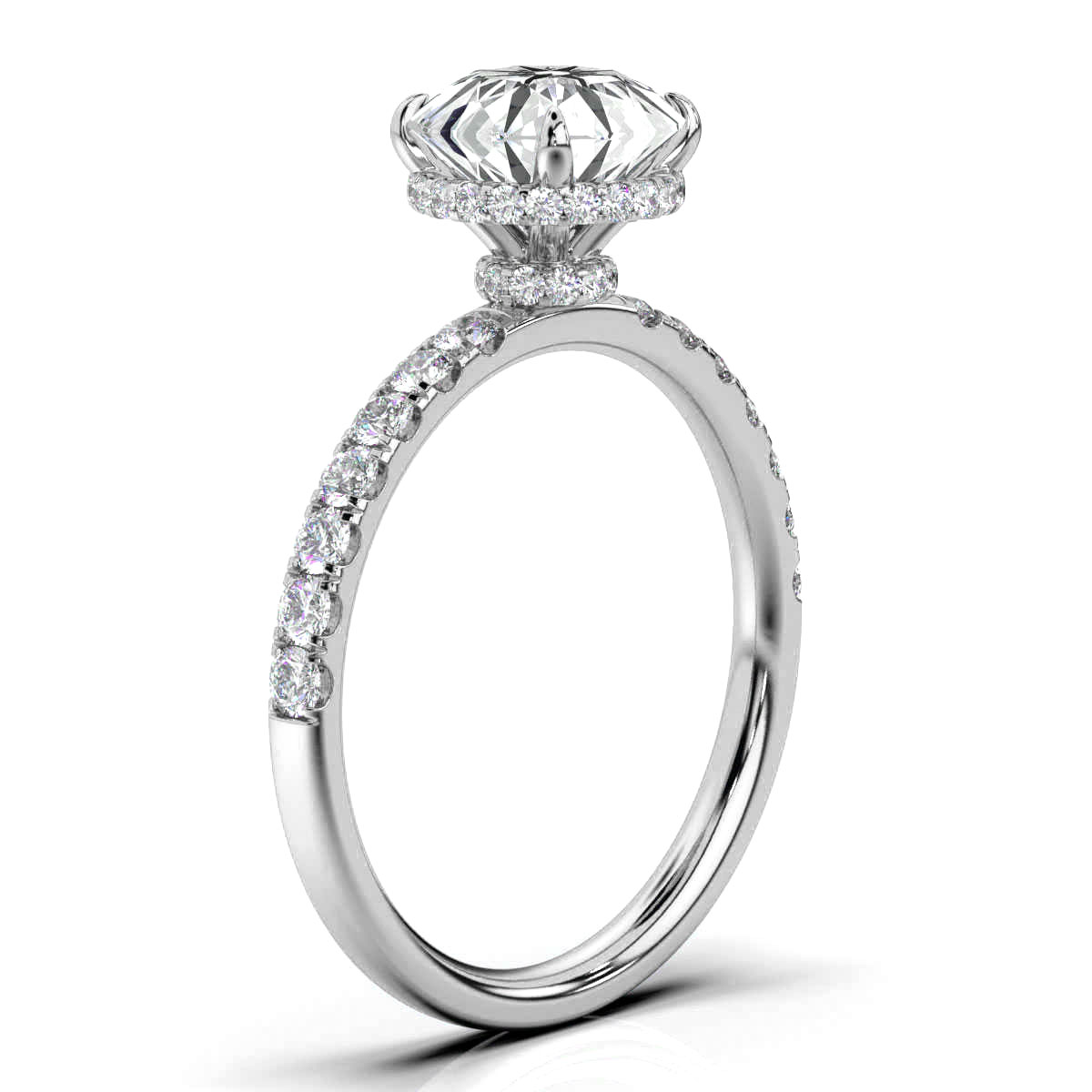 14K White Gold Amerit Hidden Halo Lab Grown Diamond Ring (1/2 ct. tw)