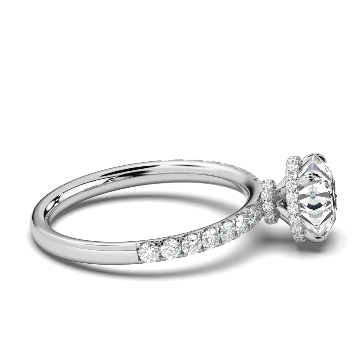 14K White Gold Amerit Hidden Halo Lab Grown Diamond Ring (1/2 ct. tw)