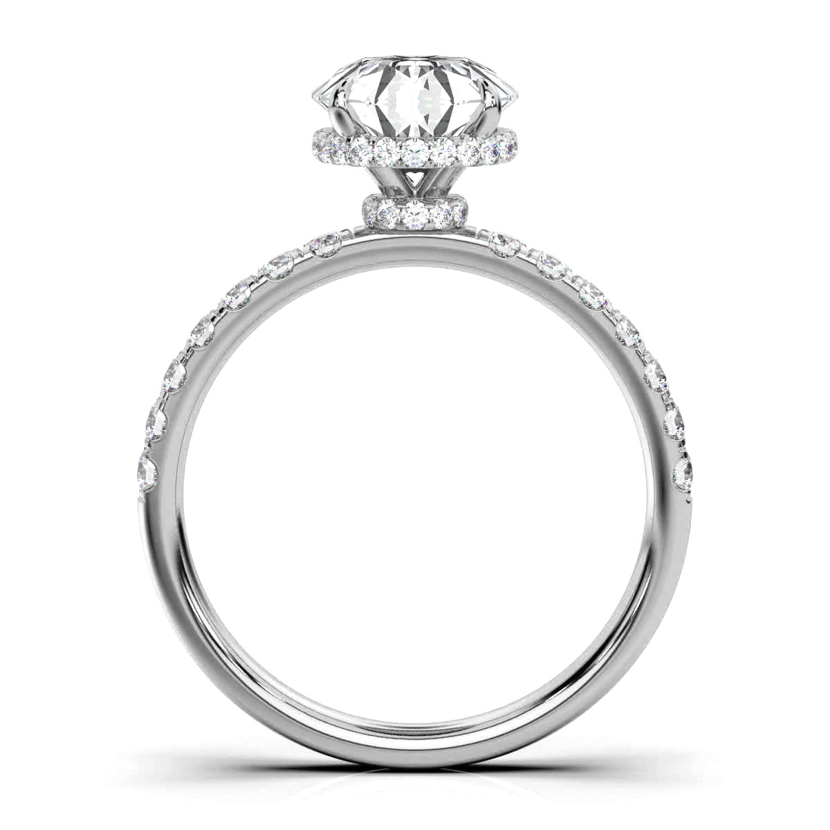 14K White Gold Amerit Hidden Halo Lab Grown Diamond Ring (1/2 ct. tw)