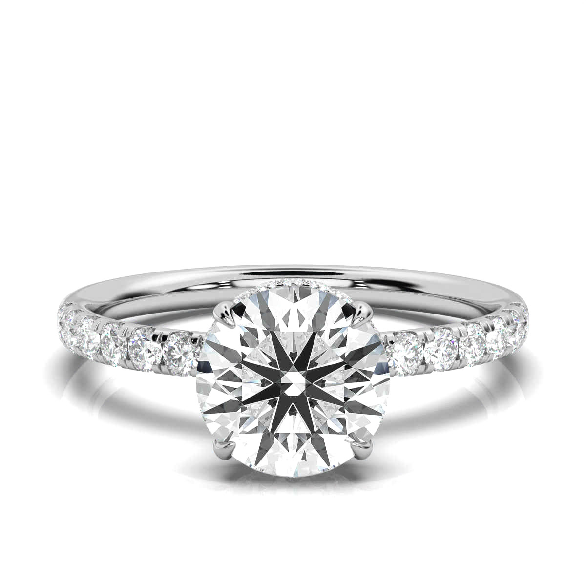 14K White Gold Osnat Hidden Halo Lab Grown Diamond Ring (1/2 ct. tw)