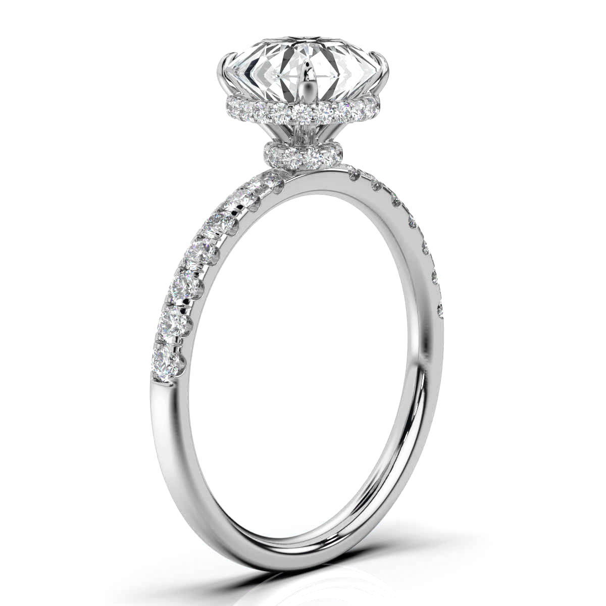 14K White Gold Osnat Hidden Halo Lab Grown Diamond Ring (1/2 ct. tw)