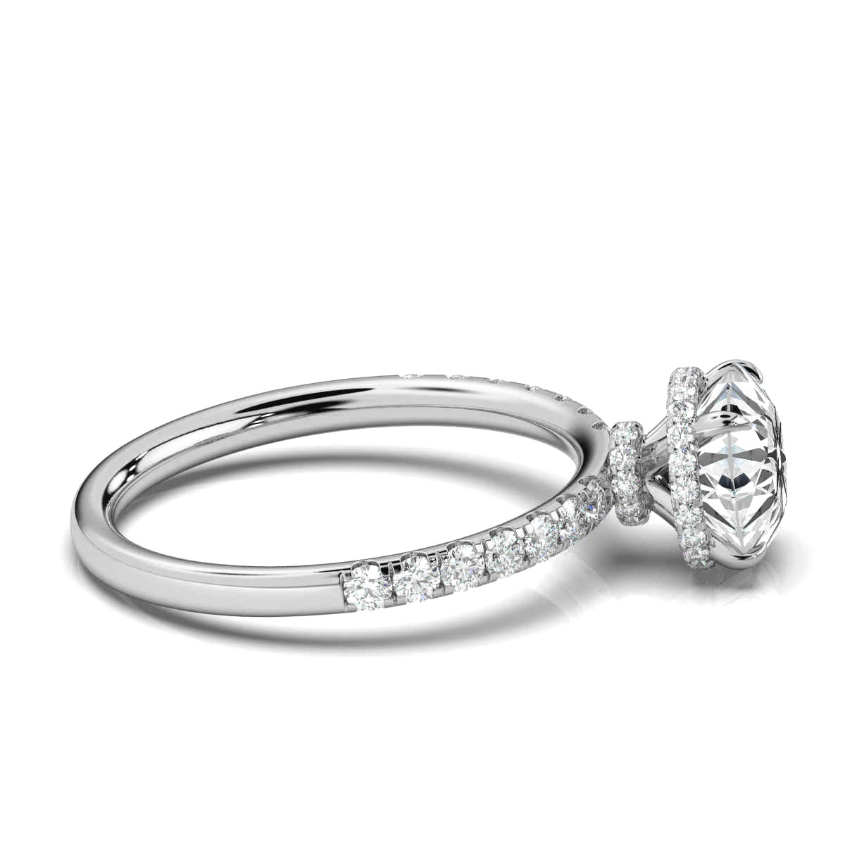 14K White Gold Osnat Hidden Halo Lab Grown Diamond Ring (1/2 ct. tw)