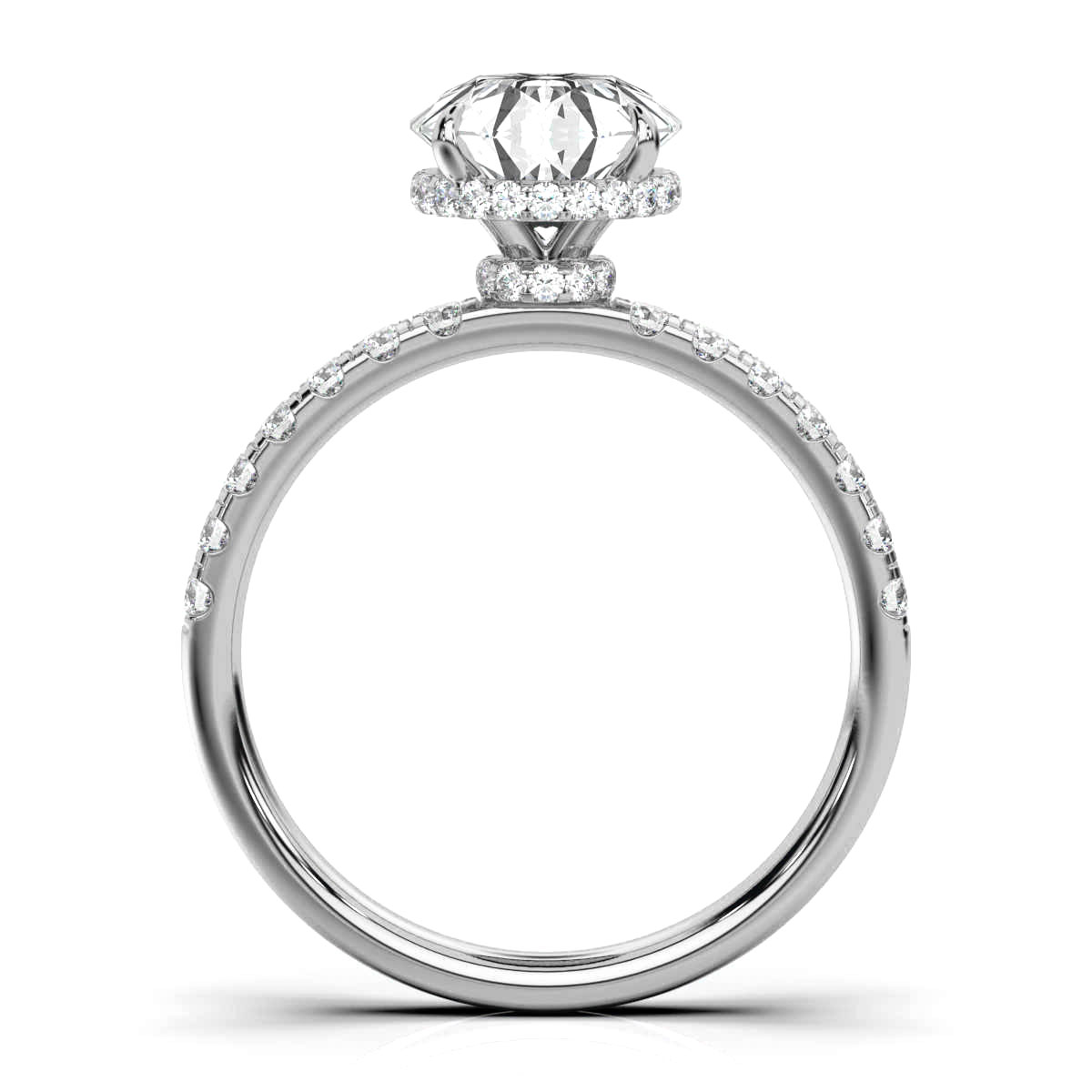 14K White Gold Osnat Hidden Halo Lab Grown Diamond Ring (1/2 ct. tw)