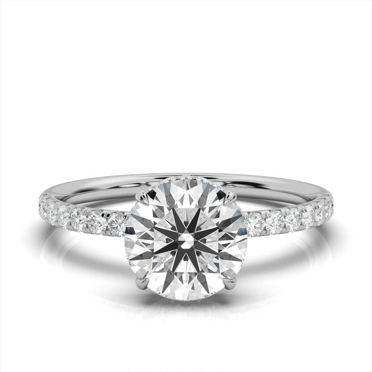 14K White Gold Osnati Delicate Hidden Halo Lab Grown Diamond Ring (1/3 ct. tw)