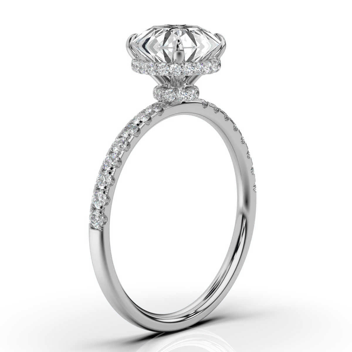 14K White Gold Osnati Delicate Hidden Halo Lab Grown Diamond Ring (1/3 ct. tw)